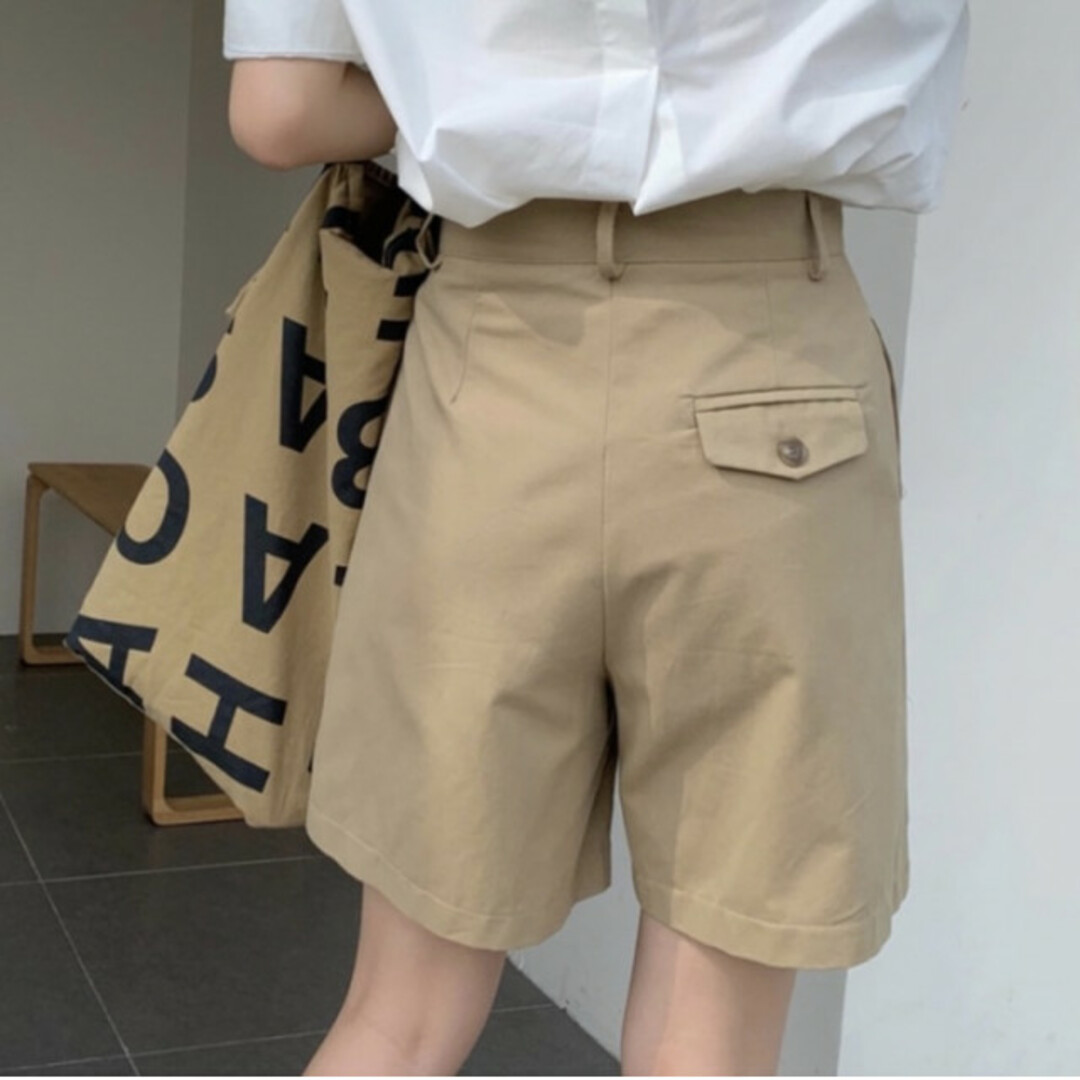 チノ ハーフパンツ ベージュ S ベルト 付き ショートパンツ 無地 綺麗 美品