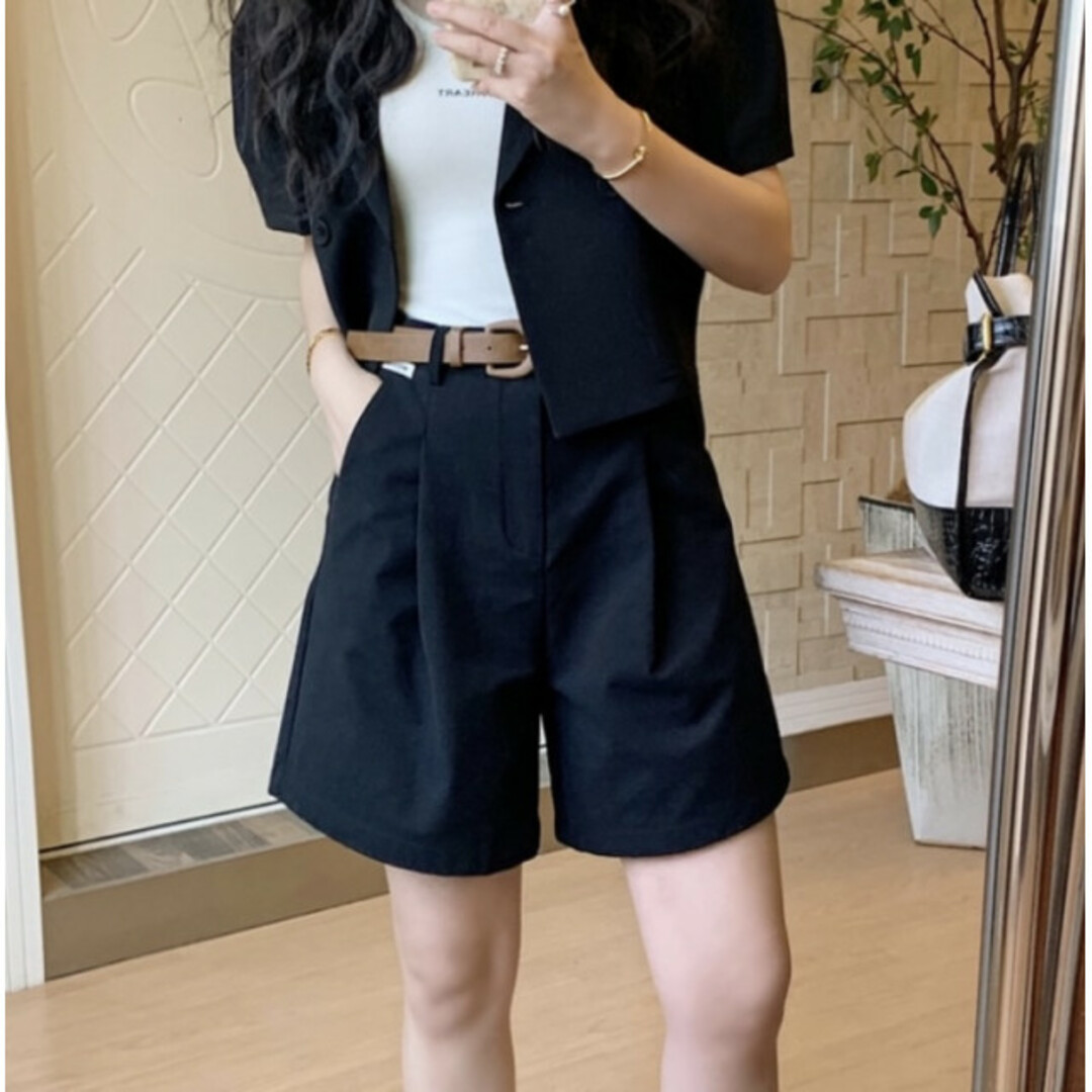 チノ ハーフパンツ ベージュ S ベルト 付き ショートパンツ 無地 綺麗 美品
