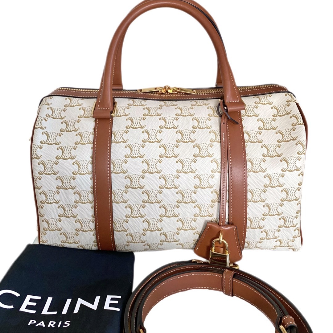 【新品・未使用】CELINE(セリーヌ)☆大人気☆ボストンバッグ トリオンフ 白