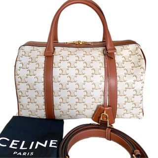 セリーヌ(celine)の【新品・未使用】CELINE(セリーヌ)☆大人気☆ボストンバッグ トリオンフ 白(ボストンバッグ)