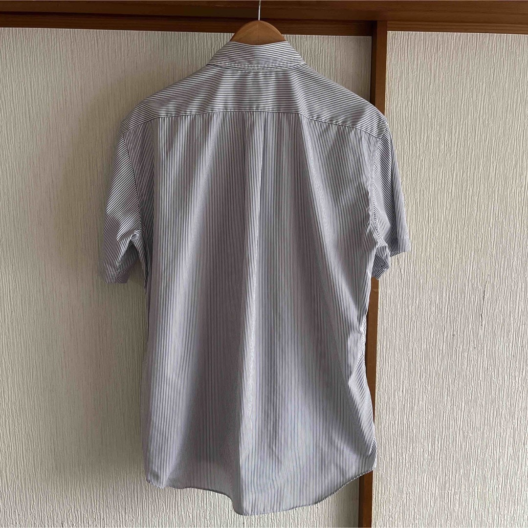 【美品】Maker's Shirt鎌倉　100番手　ストライプ半袖シャツ 2