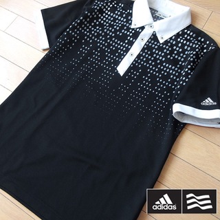 アディダス(adidas)の超美品 S アディダスゴルフ メンズ 半袖ポロシャツ ブラック(ウエア)