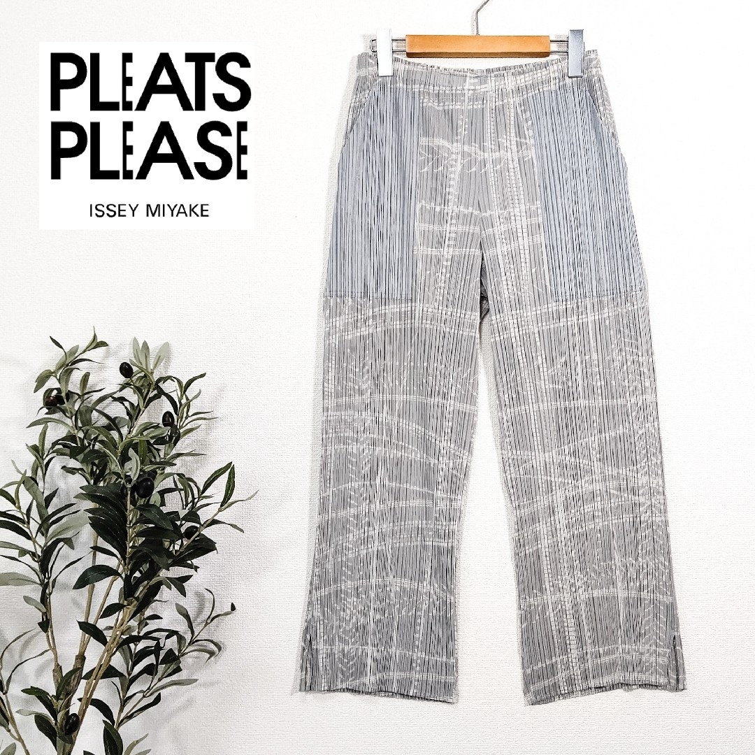 ★美品 PLEATS PLEASE プリーツプリーズ★総柄  プリーツパンツ