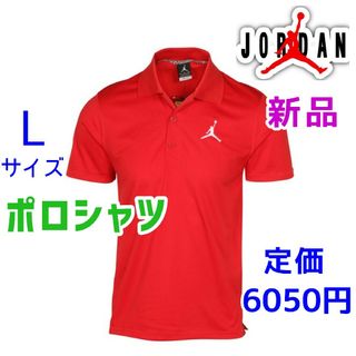 ジョーダン(Jordan Brand（NIKE）)のL エアジョーダン　ポロシャツ　レッド赤色　ゴルフ　ナイキ　タイガー・ウッズ(ポロシャツ)