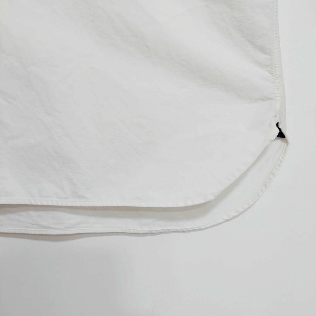 ラルフローレン BD 無地半袖シャツ XL ホワイト 白 茶色 青 ポニー刺繍