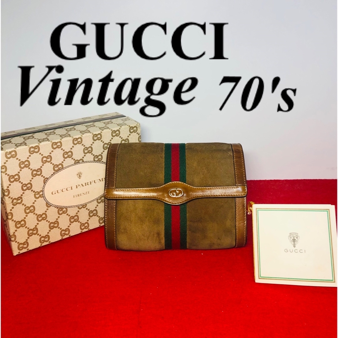 Gucci(グッチ)の【美品】GUCCI 70's Vintage シェリーライン クラッチバッグ   レディースのバッグ(クラッチバッグ)の商品写真