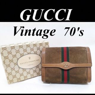 グッチ(Gucci)の【美品】GUCCI 70's Vintage シェリーライン クラッチバッグ  (クラッチバッグ)