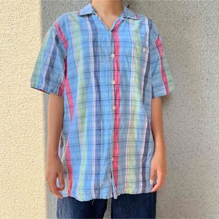 ポロラルフローレン(POLO RALPH LAUREN)のPOLO RALPHLAUREN カラフル チェックシャツ 着画モデル155cm(Tシャツ/カットソー(半袖/袖なし))