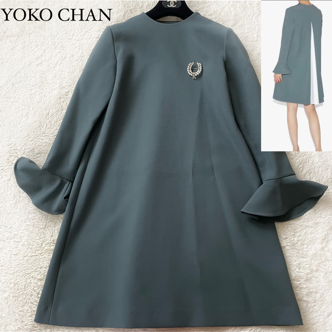 YOKOCHAN（ヨーコチャン） フレアスリーブ バックボックスプリーツ ドレス