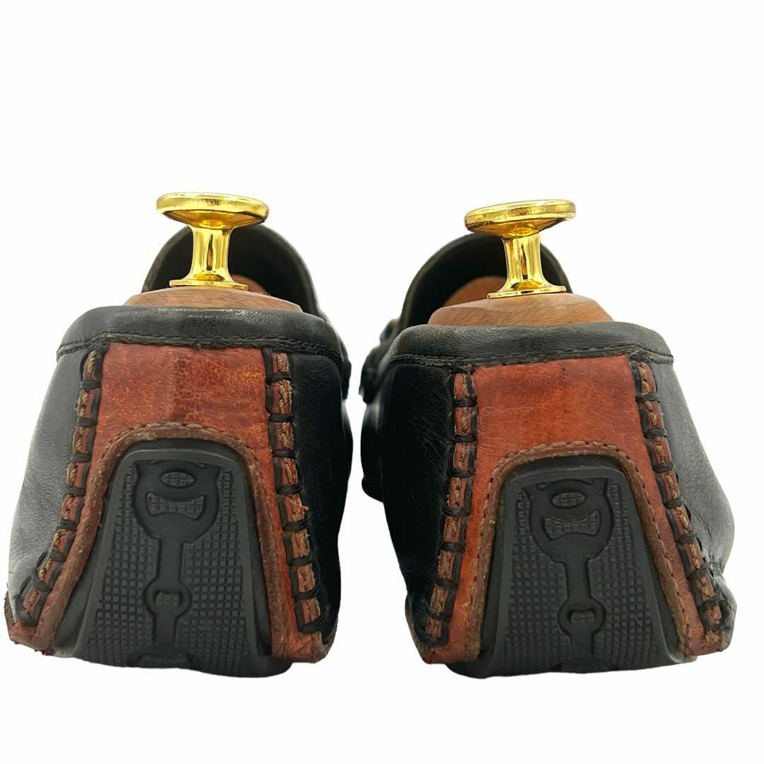 GUCCI 1101344 黒 ドライビングシューズ ビットローファー 7M