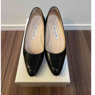 マノロブラニク(MANOLO BLAHNIK)のmanolo blahnik マノロブラニク　リストニー　パテント黒　36.5(ハイヒール/パンプス)