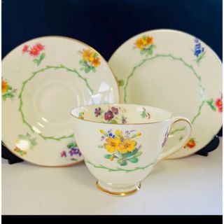 ロイヤルドルトン(Royal Doulton)のロイヤルドルトン  アンティーク　イエロー　レア　トリオ　②(食器)