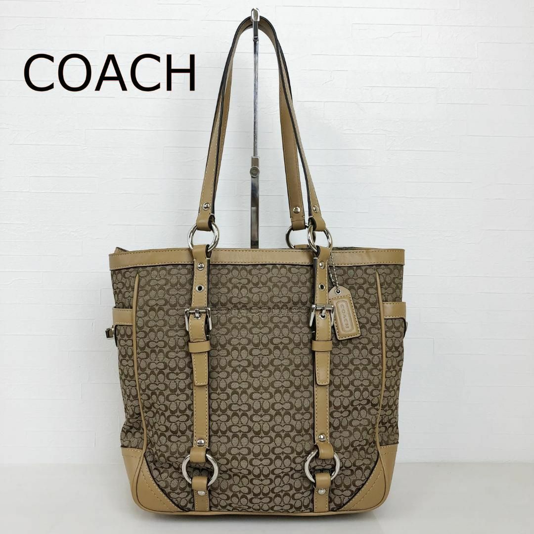 COACH コーチ　トートバッグ　ベージュ　シグネチャー