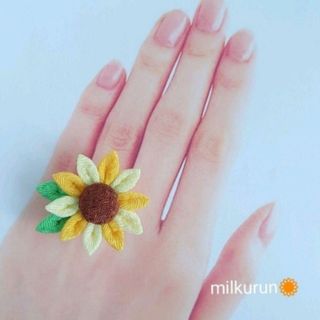 つまみ細工 ❁ 指輪【ひまわり🌻】(リング)