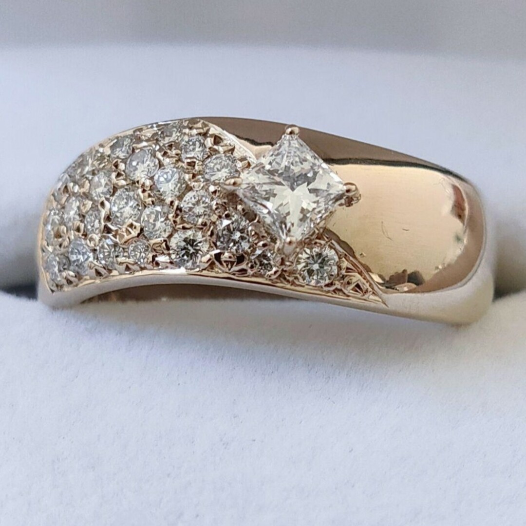 銀座ミワ ダイヤモンド パヴェ リング K18CG 0.77ct 8.1g レディースのアクセサリー(リング(指輪))の商品写真