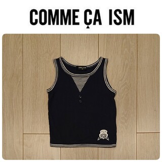コムサイズム(COMME CA ISM)のCOMME CA ISM　コムサイズム　タンクトップ　ノースリーブ　ネイビー　紺(Tシャツ/カットソー)