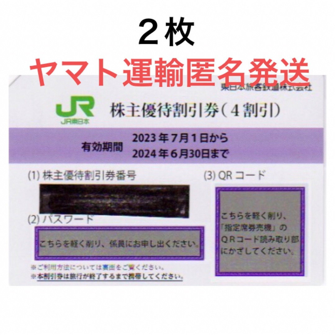 JR東日本株主優待サービス券２枚一組????JR東日本株主優待割引券????No.B3