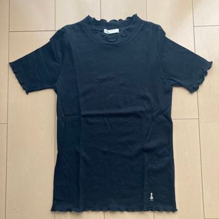 ディディジジ(didizizi)のdidizizi 半袖　リブ素材トップス　黒(Tシャツ(半袖/袖なし))