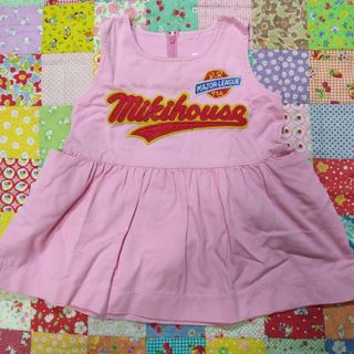 ミキハウス(mikihouse)の【中古】ミキハウス　ノースリーブワンピース　90センチ(ワンピース)