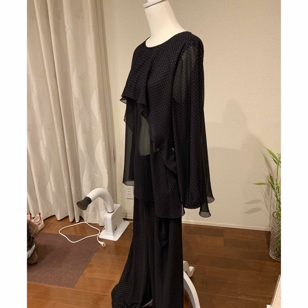 INGEBORG 黒地 シルバードットチュニック パンツセット未使用品 | www