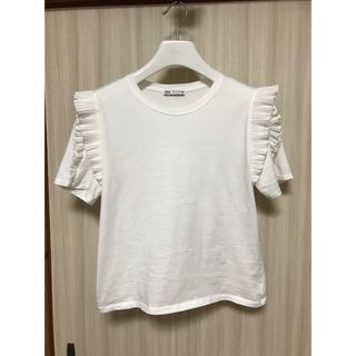 ザラ(ZARA)のZARA袖 フリル Tシャツ☆カットソー ザラ チュール フレア(Tシャツ(半袖/袖なし))