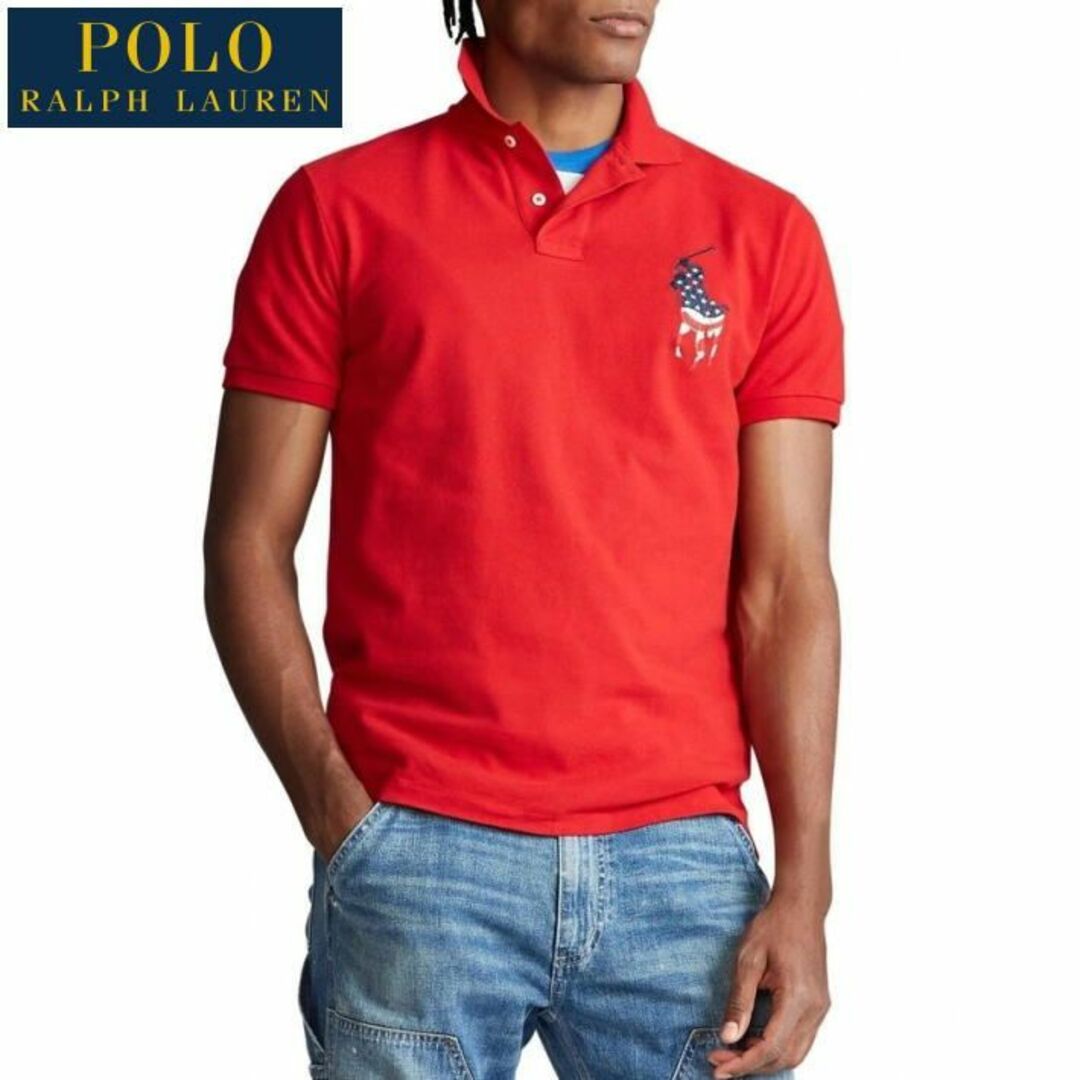 POLO RALPH LAUREN(ポロラルフローレン)の新品 正規 Ｍ ポロ ラルフローレン 星条旗 ビッグポニー USA ポロシャツ メンズのトップス(ポロシャツ)の商品写真