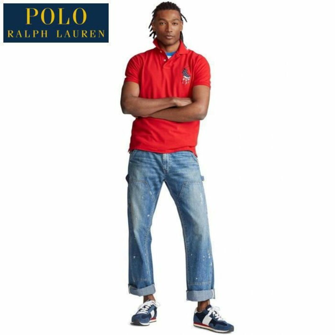 POLO RALPH LAUREN(ポロラルフローレン)の新品 正規 Ｍ ポロ ラルフローレン 星条旗 ビッグポニー USA ポロシャツ メンズのトップス(ポロシャツ)の商品写真