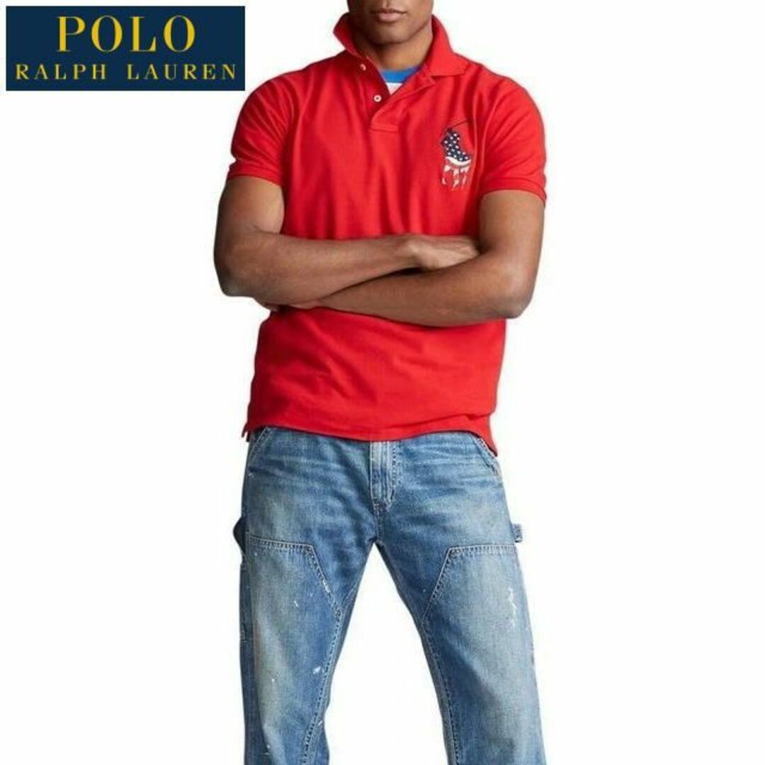 POLO RALPH LAUREN(ポロラルフローレン)の新品 正規 Ｍ ポロ ラルフローレン 星条旗 ビッグポニー USA ポロシャツ メンズのトップス(ポロシャツ)の商品写真