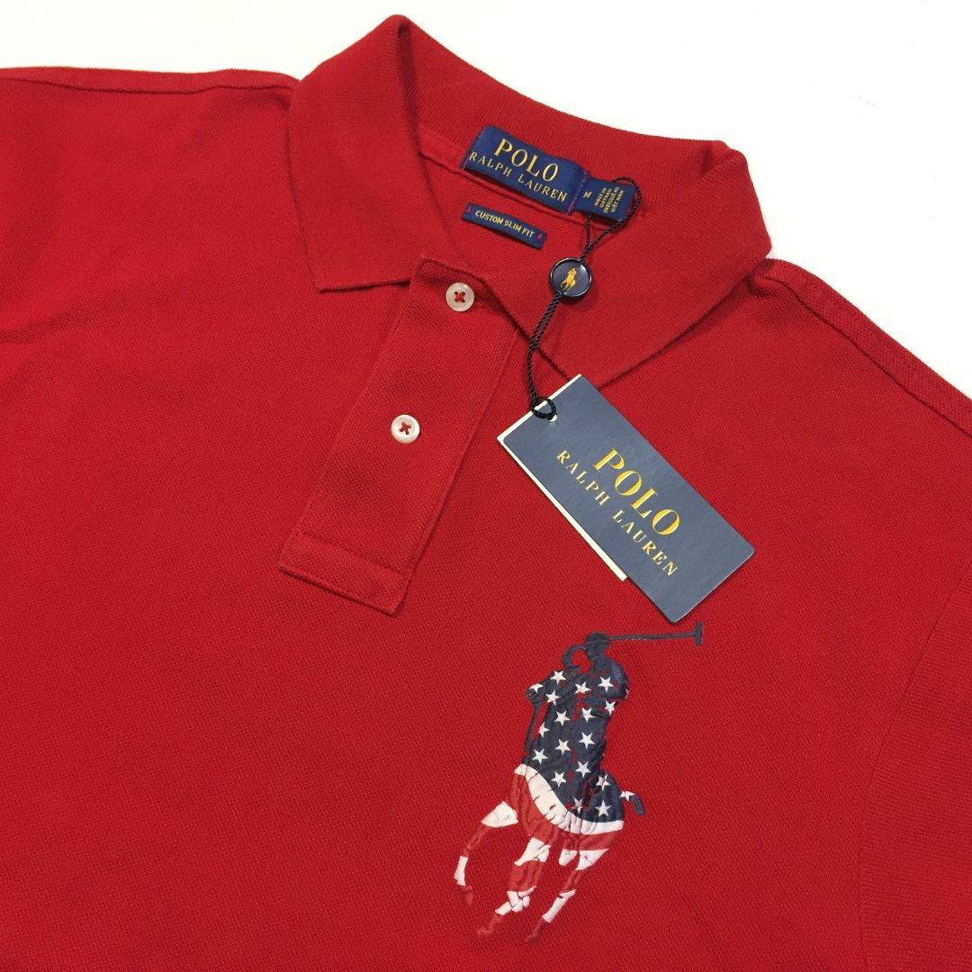 POLO RALPH LAUREN(ポロラルフローレン)の新品 正規 Ｍ ポロ ラルフローレン 星条旗 ビッグポニー USA ポロシャツ メンズのトップス(ポロシャツ)の商品写真