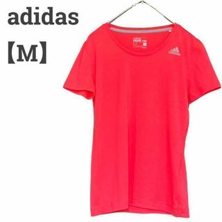 アディダス(adidas)のアディダス レディース【M】スポーツTシャツ♡スポーツウェア シンプル♡ピンク(Tシャツ(半袖/袖なし))