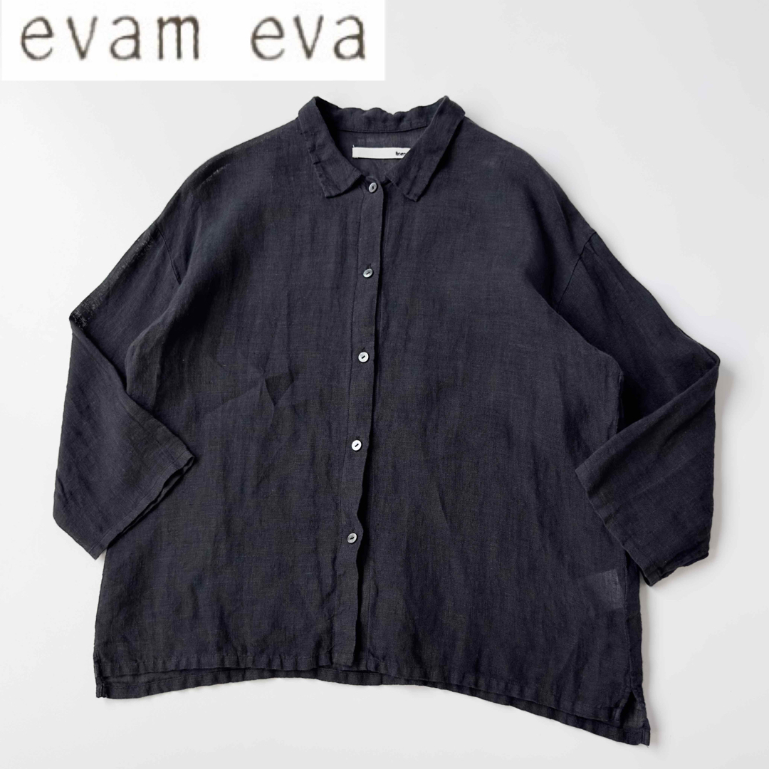 19SS evam eva 製品染めリネンボイルシャツ フリーサイズ ボックス