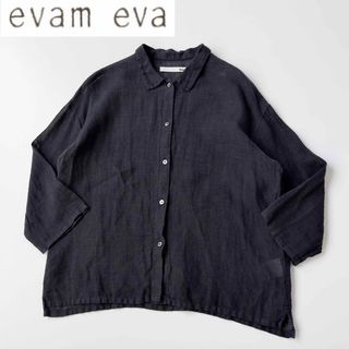 エヴァムエヴァ(evam eva)の19SS evam eva 製品染めリネンボイルシャツ フリーサイズ ボックス(シャツ/ブラウス(長袖/七分))