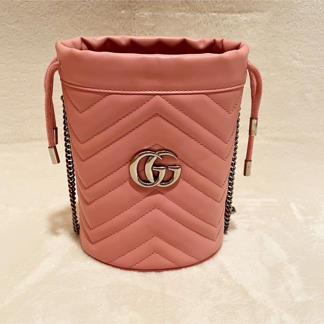 極美品✨ グッチ GUCCI gg マーモント ショルダーバッグ バケットバッグ-