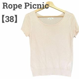 ロペピクニック(Rope' Picnic)のロペピクニック レディース【M相当】半袖ニットソー♡薄手 カジュアル♡薄ピンク(カットソー(半袖/袖なし))