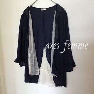 アクシーズファム(axes femme)のaxes femme トップス チュールレース カーディガン Mサイズ/USED(カーディガン)