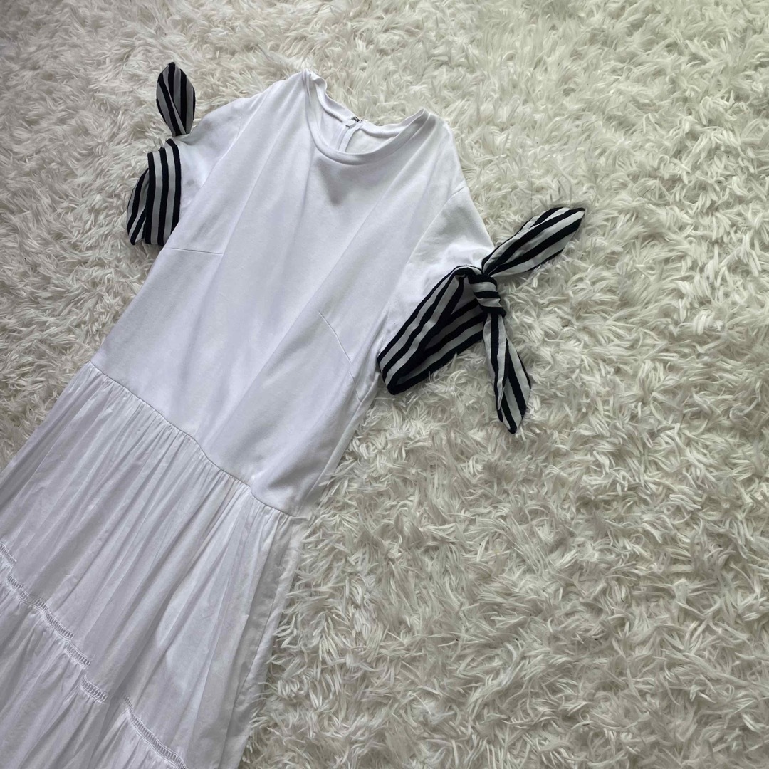 美品✨ボーダーズアットバルコニー ロングワンピース 夏服 ティアード