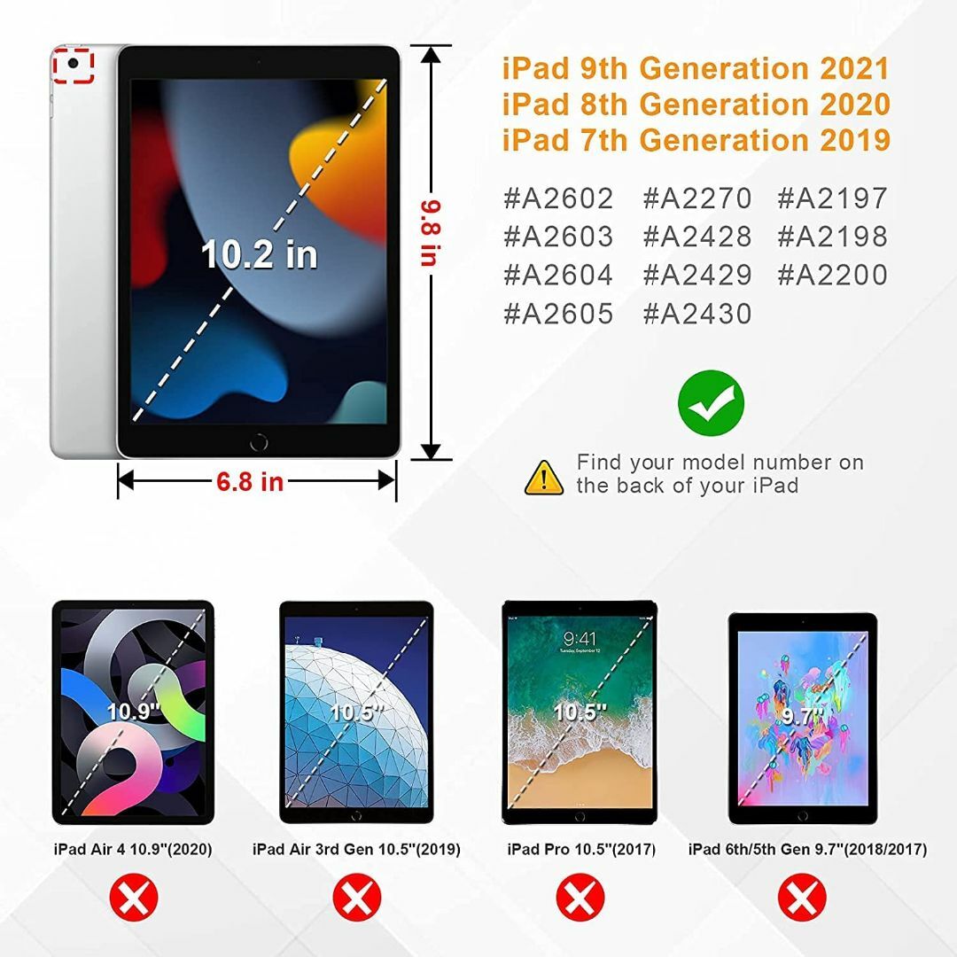 【色:ピンク】iPad 10.2インチ 第9世代(2021年) 第8世代(202