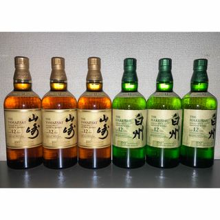 サントリー　山崎12年 白州12年 100周年記念ラベル　　700ml 計6本(ウイスキー)