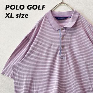 ポロゴルフ(Polo Golf)のポロゴルフ　半袖ポロシャツ　ラガー　ボーダー　ゴルフウェア　男女兼用　XLサイズ(ポロシャツ)