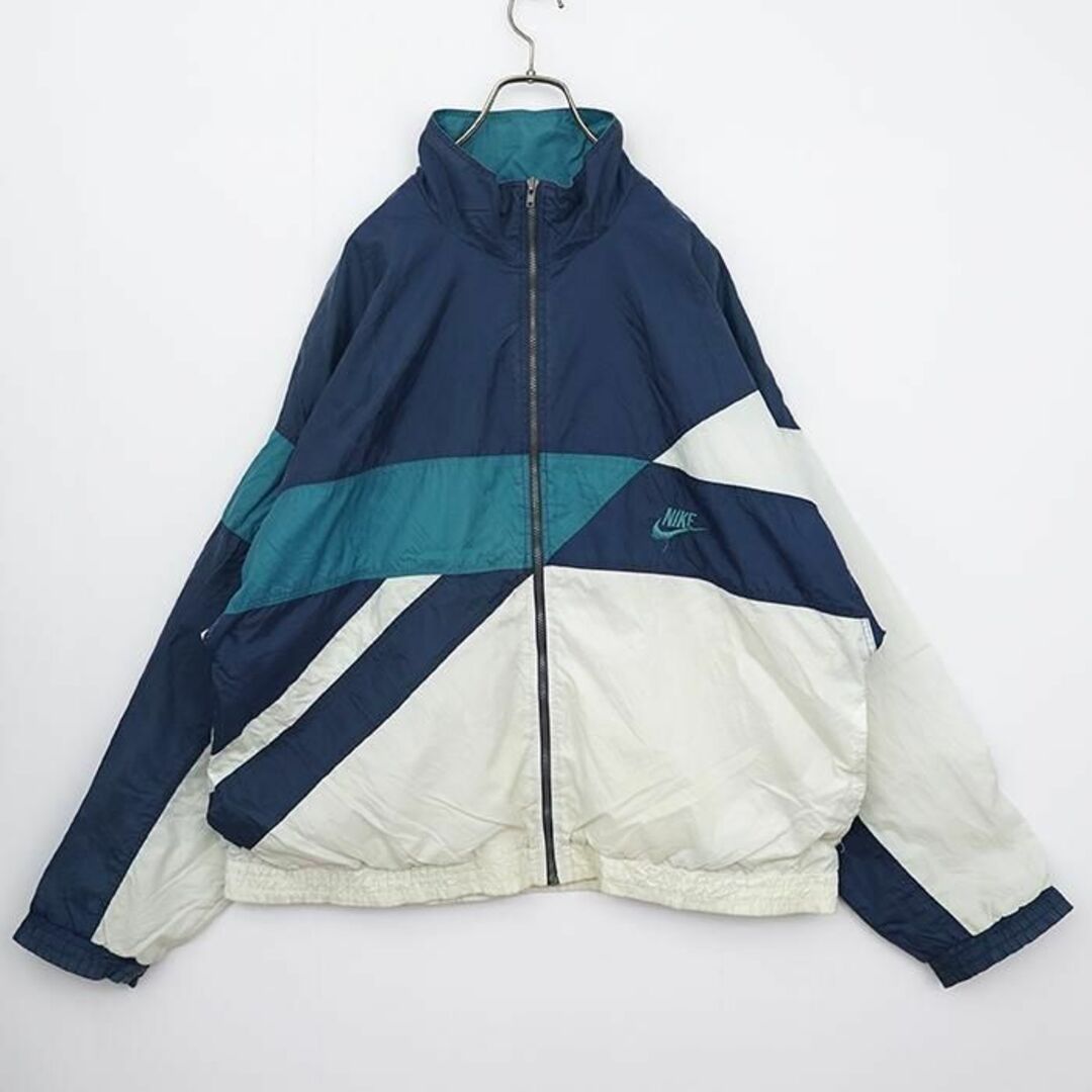 美品 90s NIKE ナイキ ナイロン ジャケット スモールロゴ ブルー