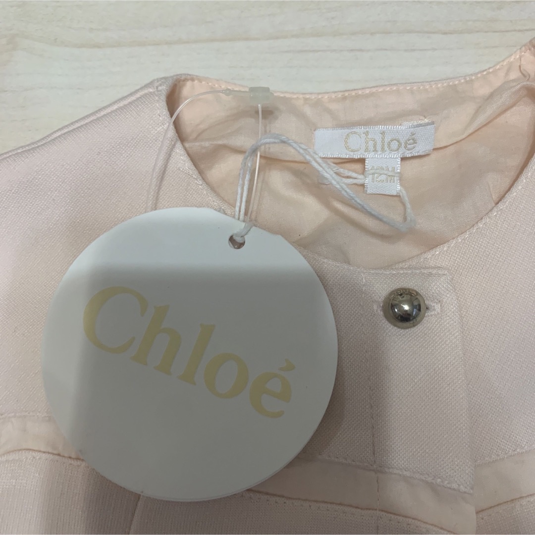 Chloe(クロエ)の未使用　ブランドタグ付き　クロエ　12m  ベビー　女の子　ピンク　アウター キッズ/ベビー/マタニティのベビー服(~85cm)(ジャケット/コート)の商品写真