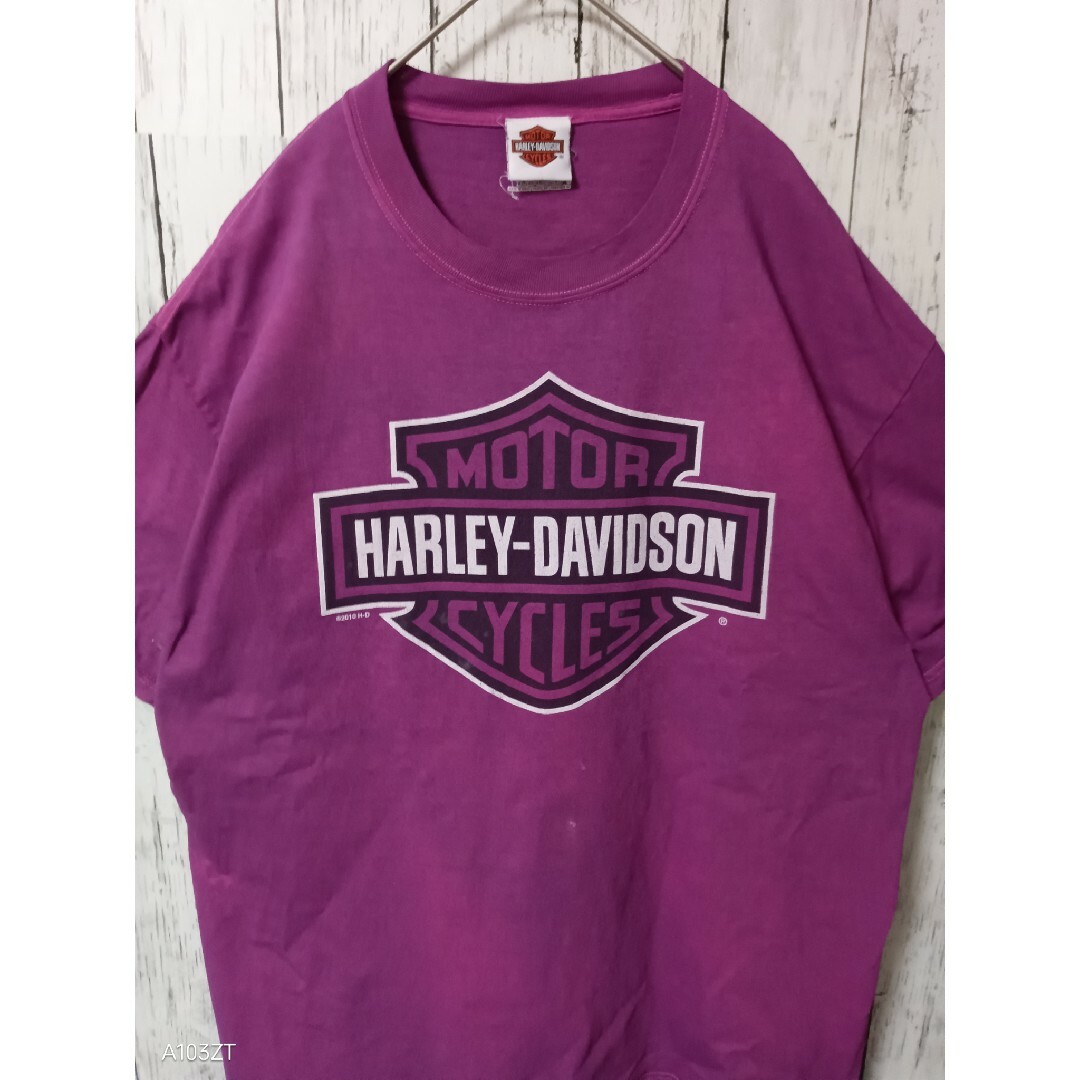 Harley Davidson(ハーレーダビッドソン)の希少カラーパープル　ハーレーダビッドソン　Tシャツ XL メンズのトップス(Tシャツ/カットソー(半袖/袖なし))の商品写真