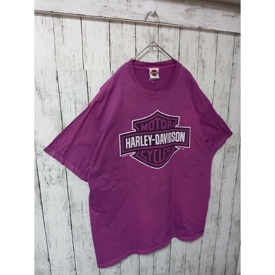 Harley Davidson(ハーレーダビッドソン)の希少カラーパープル　ハーレーダビッドソン　Tシャツ XL メンズのトップス(Tシャツ/カットソー(半袖/袖なし))の商品写真