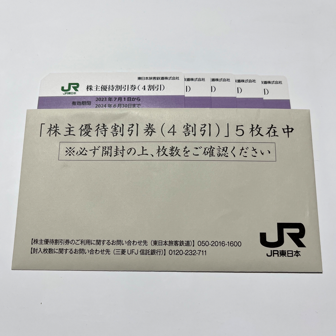 JR東日本 株主優待割引券（4割引）5枚セット④