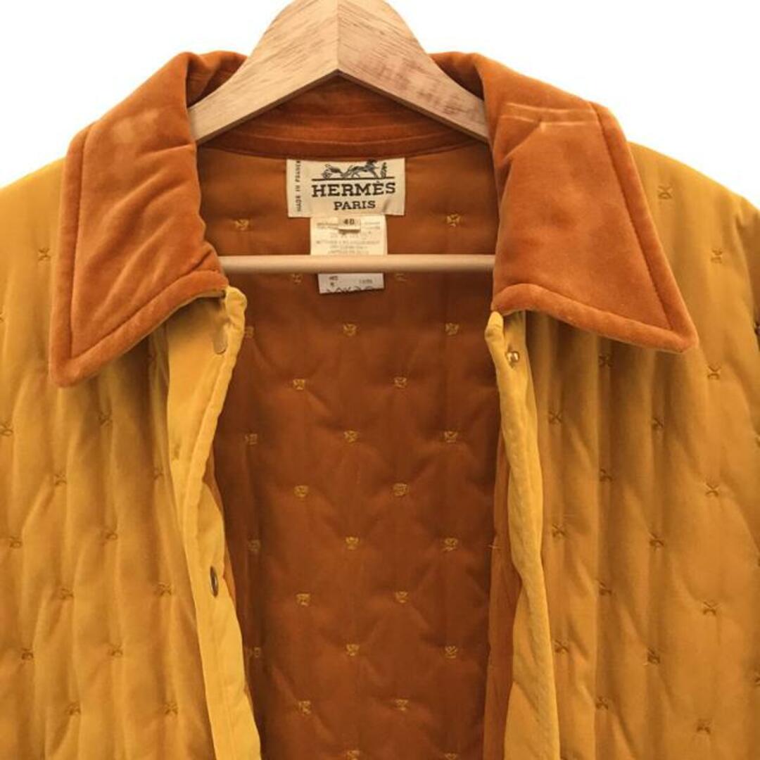 HERMES / エルメス | ヴィンテージ セリエボタン 中綿 パドックコート | 40 | イエロー | レディース