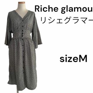 リシェグラマー(Riche glamour)のRiche glamour リシェグラマー　花柄ロングワンピース　サイズM(ロングワンピース/マキシワンピース)