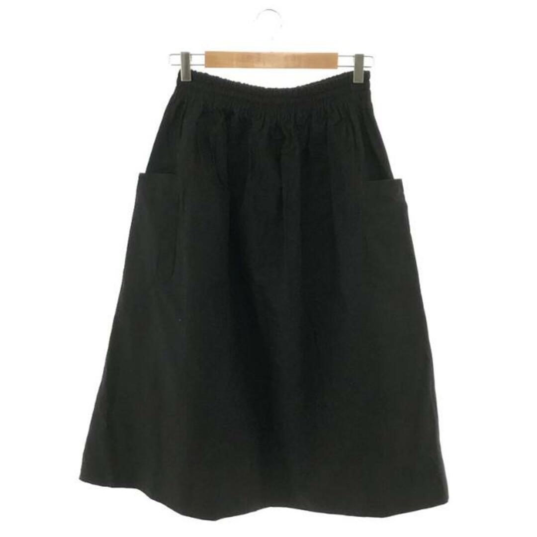 atelier naruse / アトリエナルセ | 2022AW cotton patch pocket skirt コットン パッチ ポケット ギャザー スカート | F | ブラック | レディースレディース