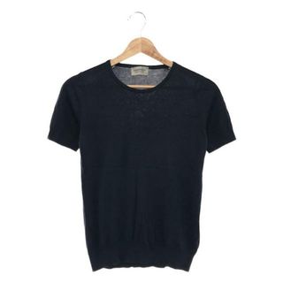 ジョンスメドレー(JOHN SMEDLEY)のJOHN SMEDLEY / ジョンスメドレー | シーアイランドコットン ハイゲージ 半袖 ニット | S | ネイビー | レディース(ニット/セーター)