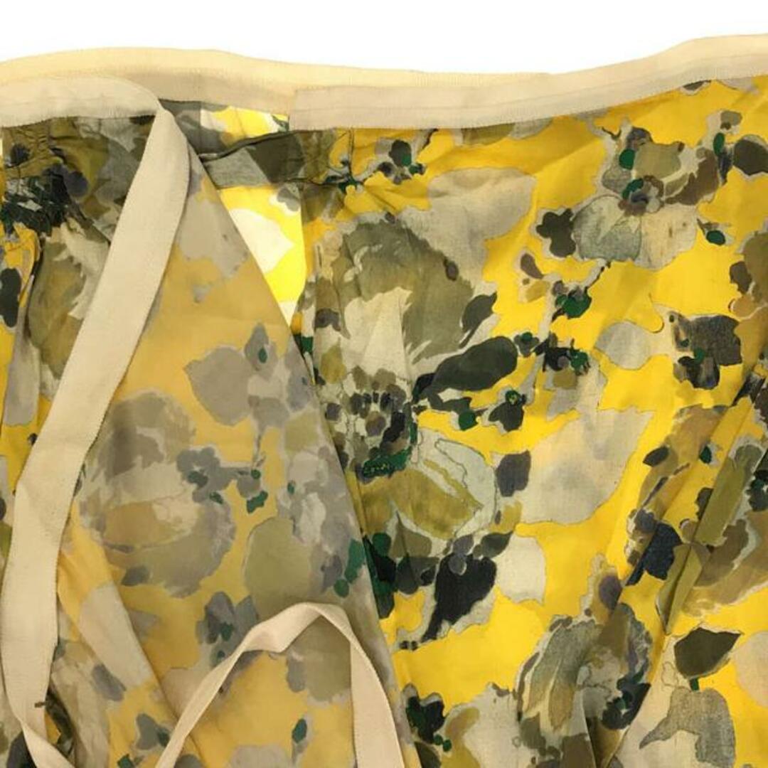 DRIES VAN NOTEN / ドリスヴァンノッテン | フラワープリント シルク ラップ スカート | 36 | イエロー | レディース DRIES VAN NOTEN / ドリスヴァンノッテン | フラワープリント シルク ラップ スカート | 36 | イエロー | レディース