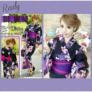 レディー(Rady)のRady エレフラ ブラック 浴衣 ノベルティ 新品・未着用 おまけ付(浴衣)